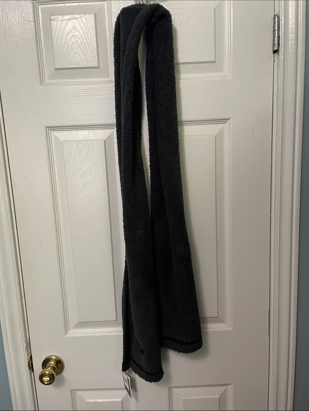 Cozy Plush black with grey trim Disney scarf